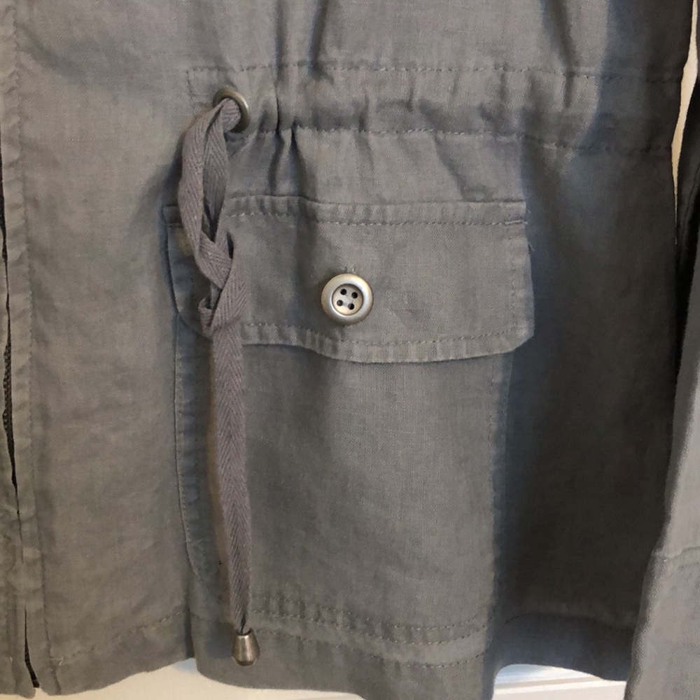Saint Tropez West Gray Linen Jacket M - Picture 4 of 5